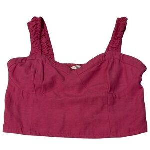 Midnight Sky Sleeveless Crop Top Size Medium Hot Pink Bustiere Style